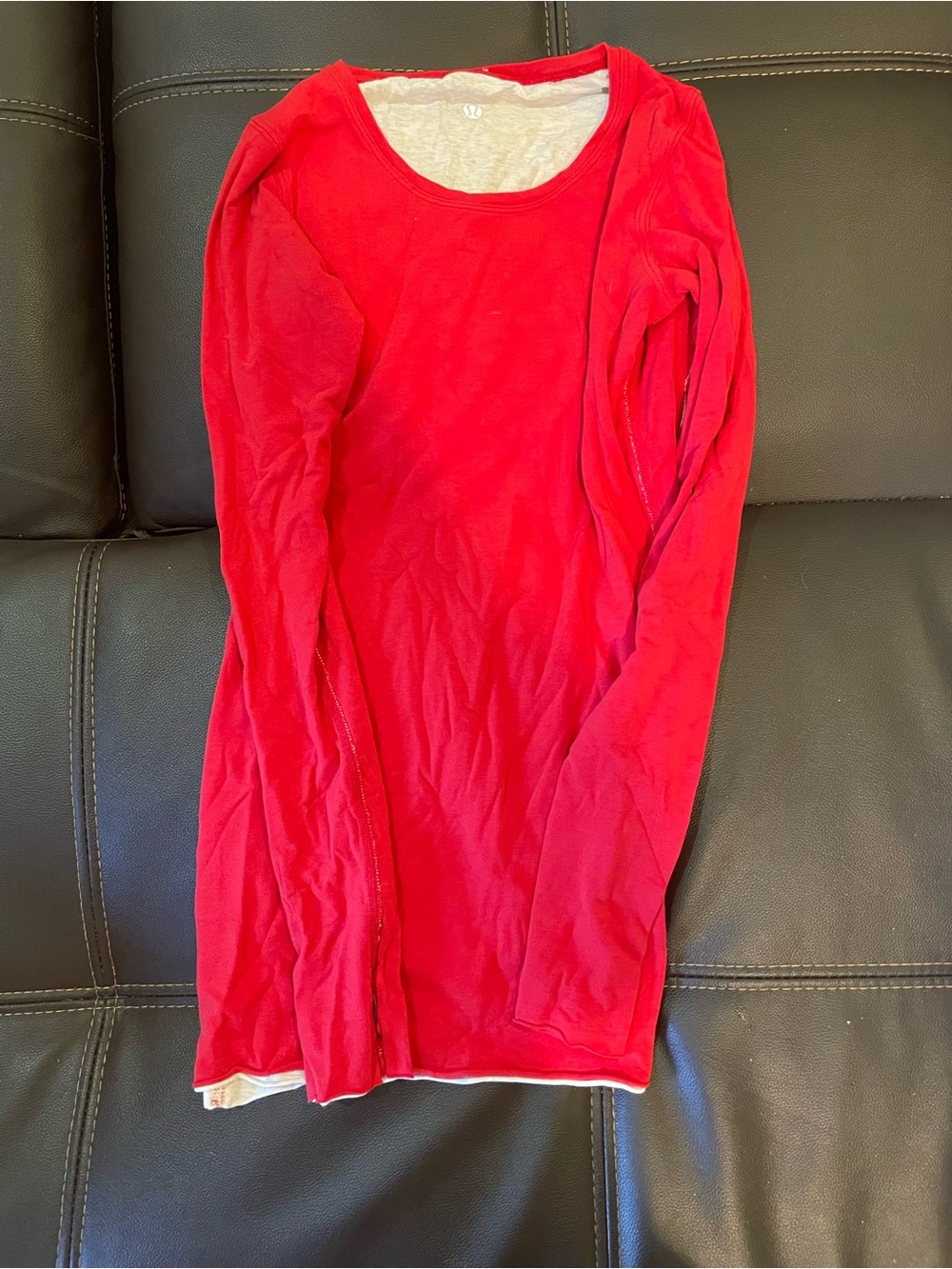 lululemon athletica Long Sleeve Scoop Neck Top - Bright Red